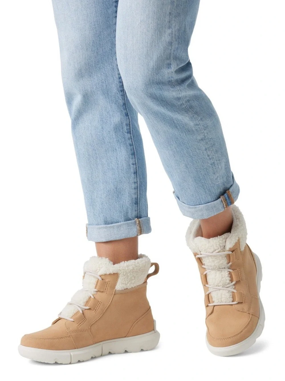 Sorel Women's Tan and Cream Winter Lace-Up Boot